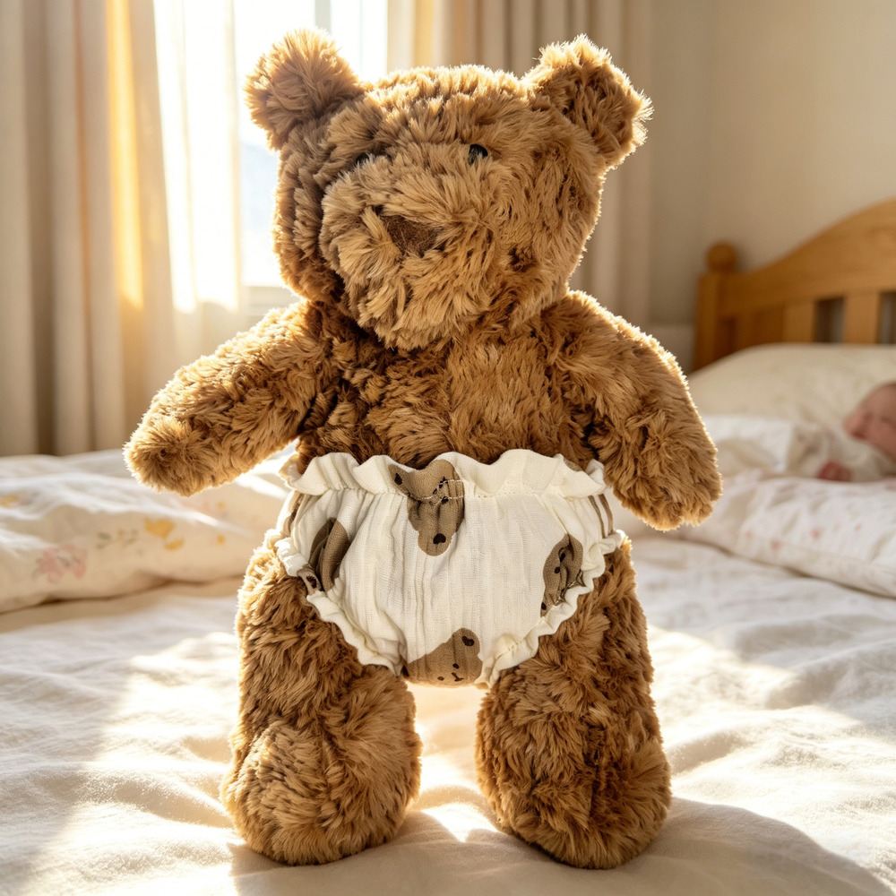 Bartholomew bear cute clothes outfits -Baby Diaper & Bonnet Outfit Set